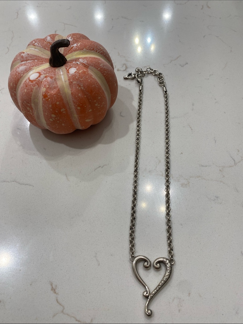 Brighton Silver Heart Swirl Pendant Necklace